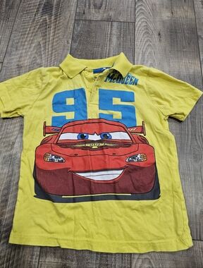 Cars Lightning McQueen Polo Tee 7 Disney Boys Shirt